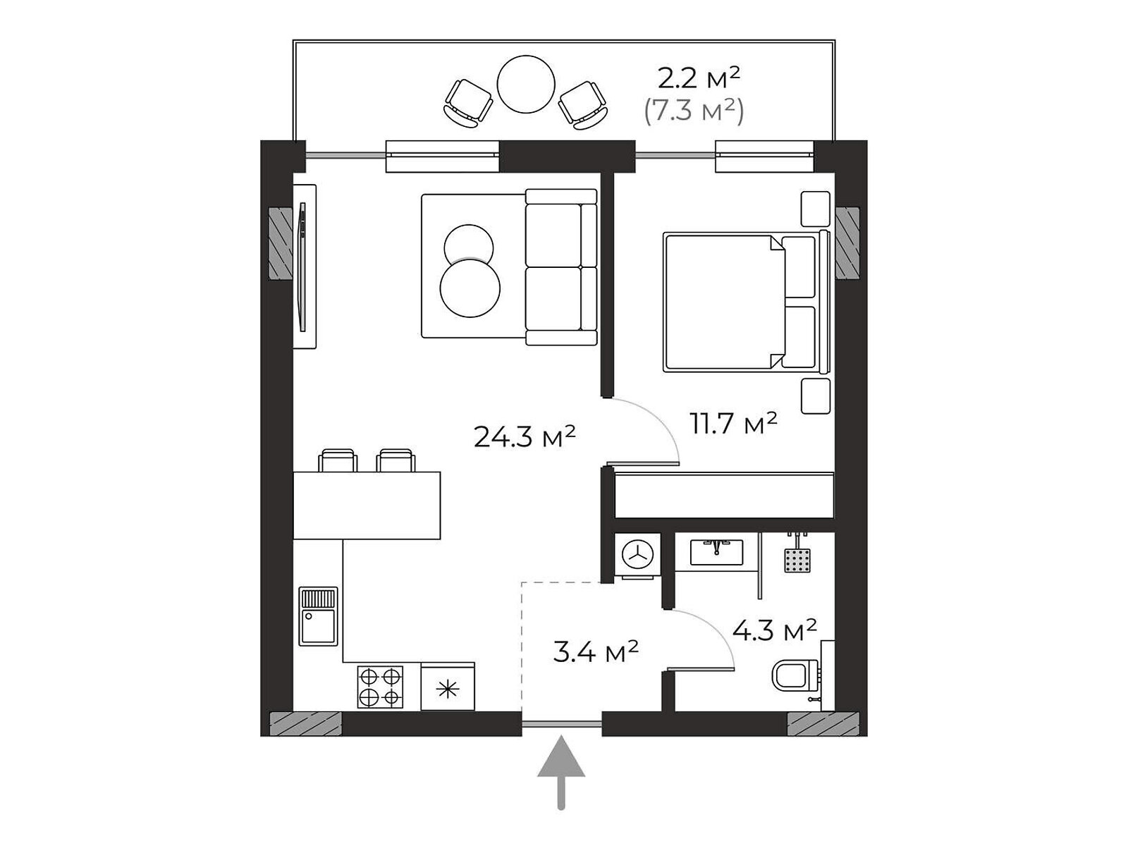 Продаж однокімнатної квартири в Ужгороді, на вул. Запорізька 1, район Червениця фото 1