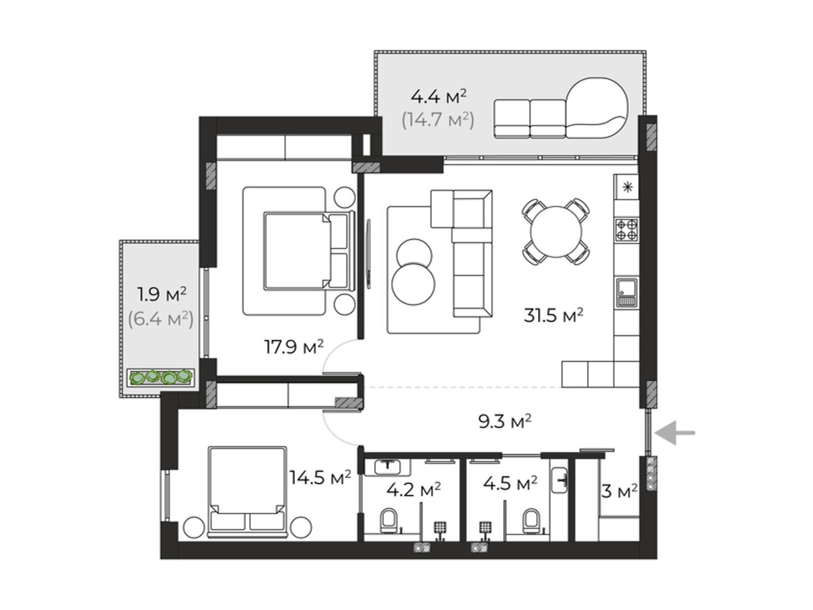 Продаж двокімнатної квартири в Ужгороді, на вул. Запорізька 1, район Червениця фото 1 Продаж двокімнатної квартири в Ужгороді, на вул. Запорізька 1, район Червениця фото 1