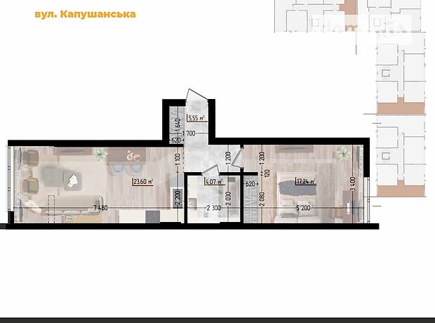 Продажа однокомнатной квартиры в Ужгороде, на ул. Капушанская район Новый фото 1 Продажа однокомнатной квартиры в Ужгороде, на ул. Капушанская район Новый фото 1