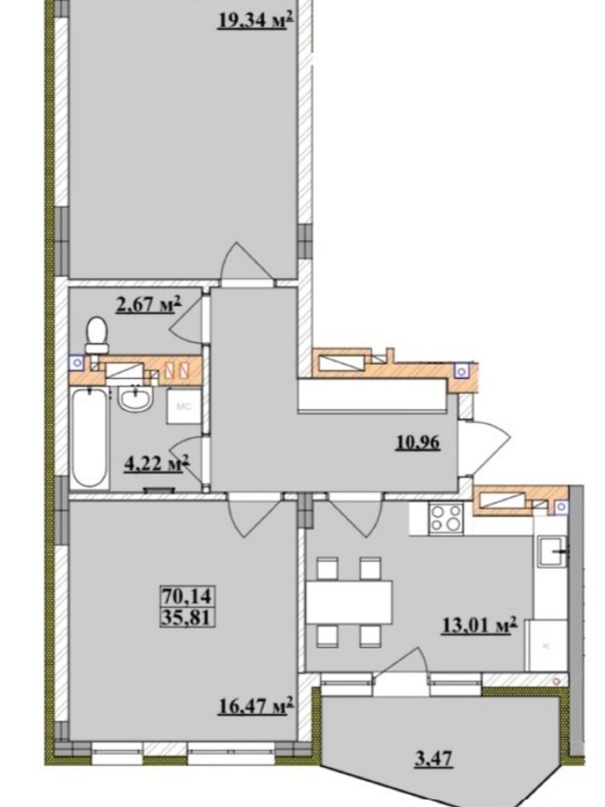 Продажа двухкомнатной квартиры в Ужгороде, на ул. Капушанская, район Новый фото 1