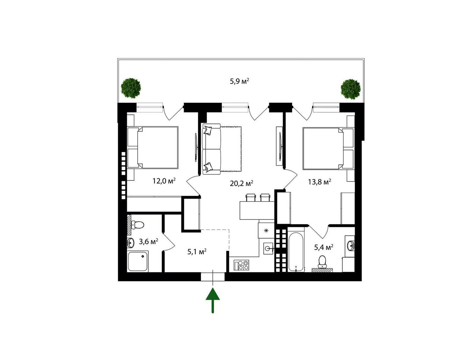 Продажа двухкомнатной квартиры в Ужгороде, на ул. Легоцкого 80, район Новый фото 1