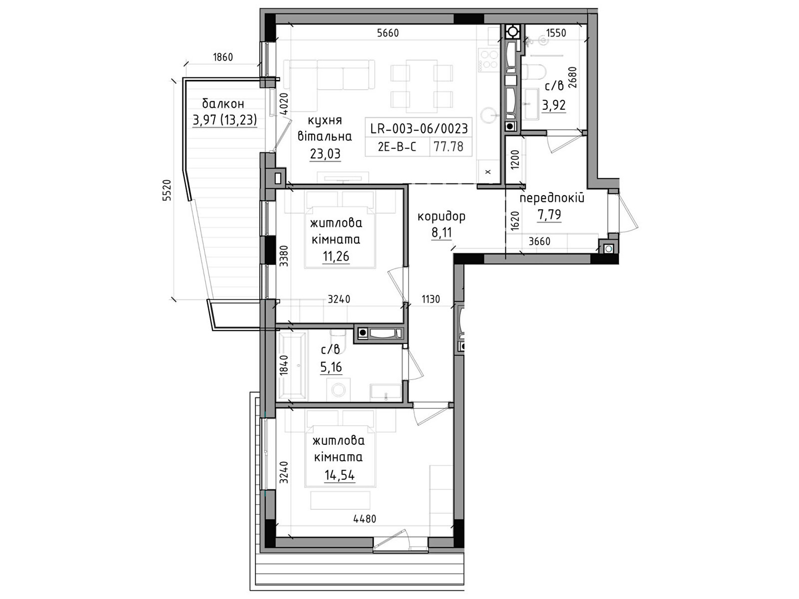 Продажа двухкомнатной квартиры в Ужгороде, на ул. Василия Гаджеги 1, район Боздош фото 1