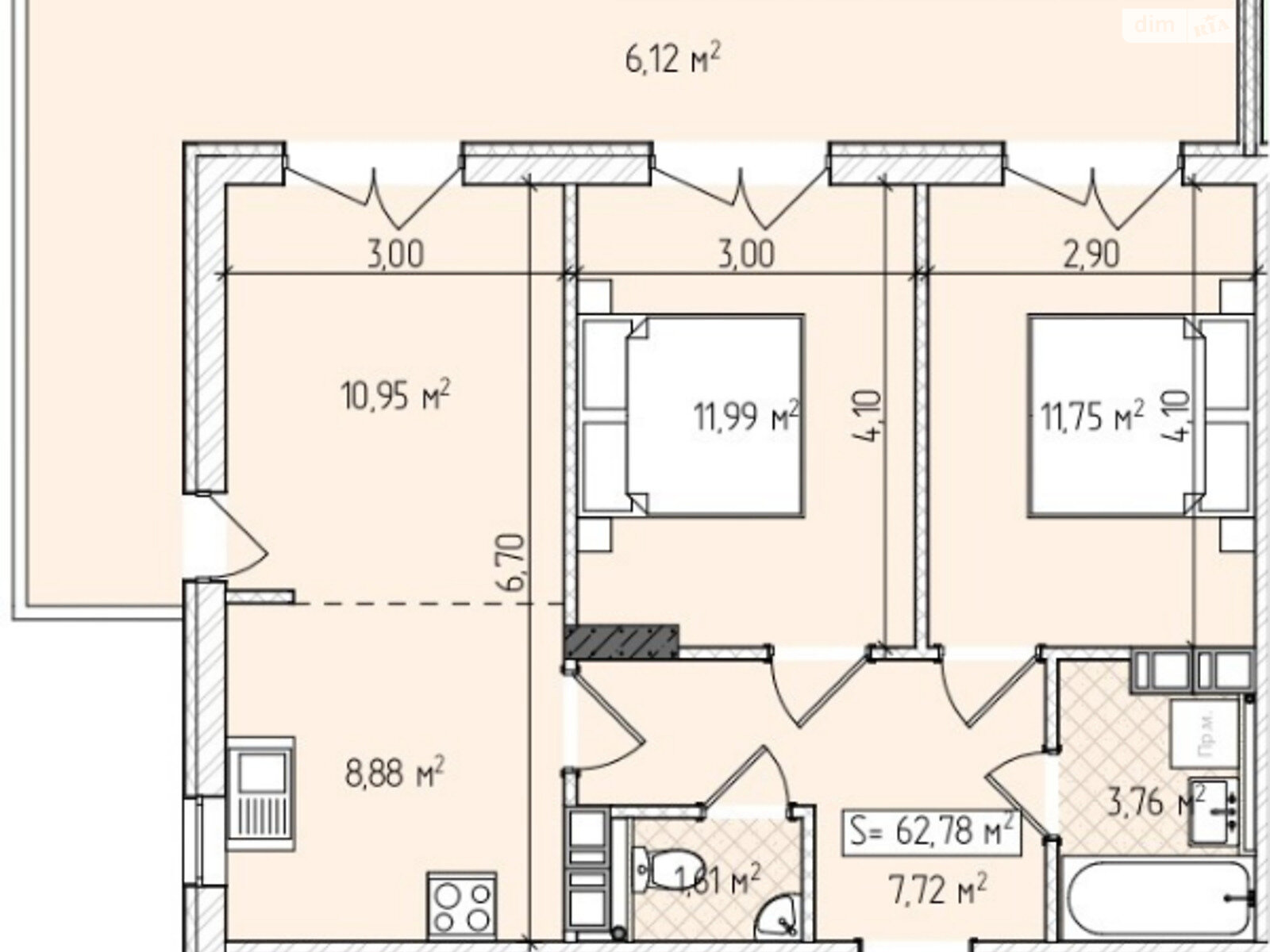 Продажа двухкомнатной квартиры в Ужгороде, на ул. Минайская 16, район Станцийный фото 1