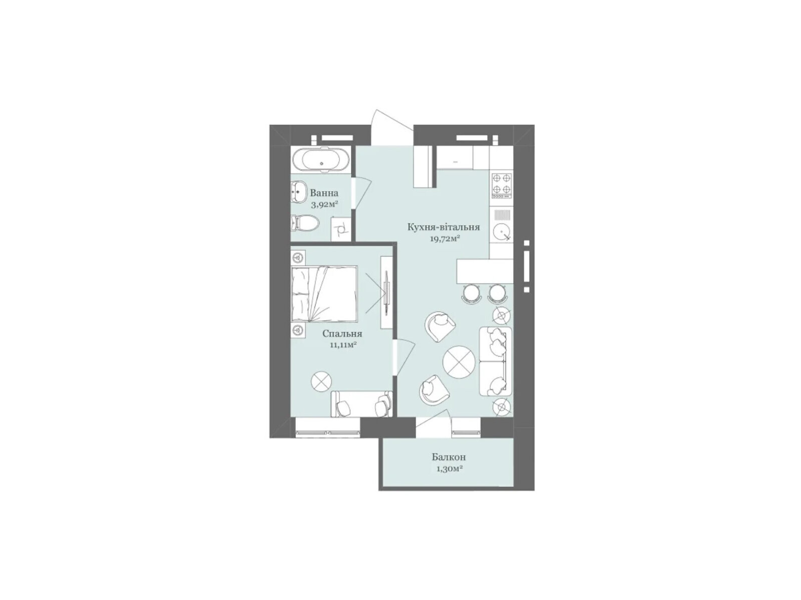 Продаж однокімнатної квартири в Ужгороді, на вул. Тлехаса 19, район Новий фото 1