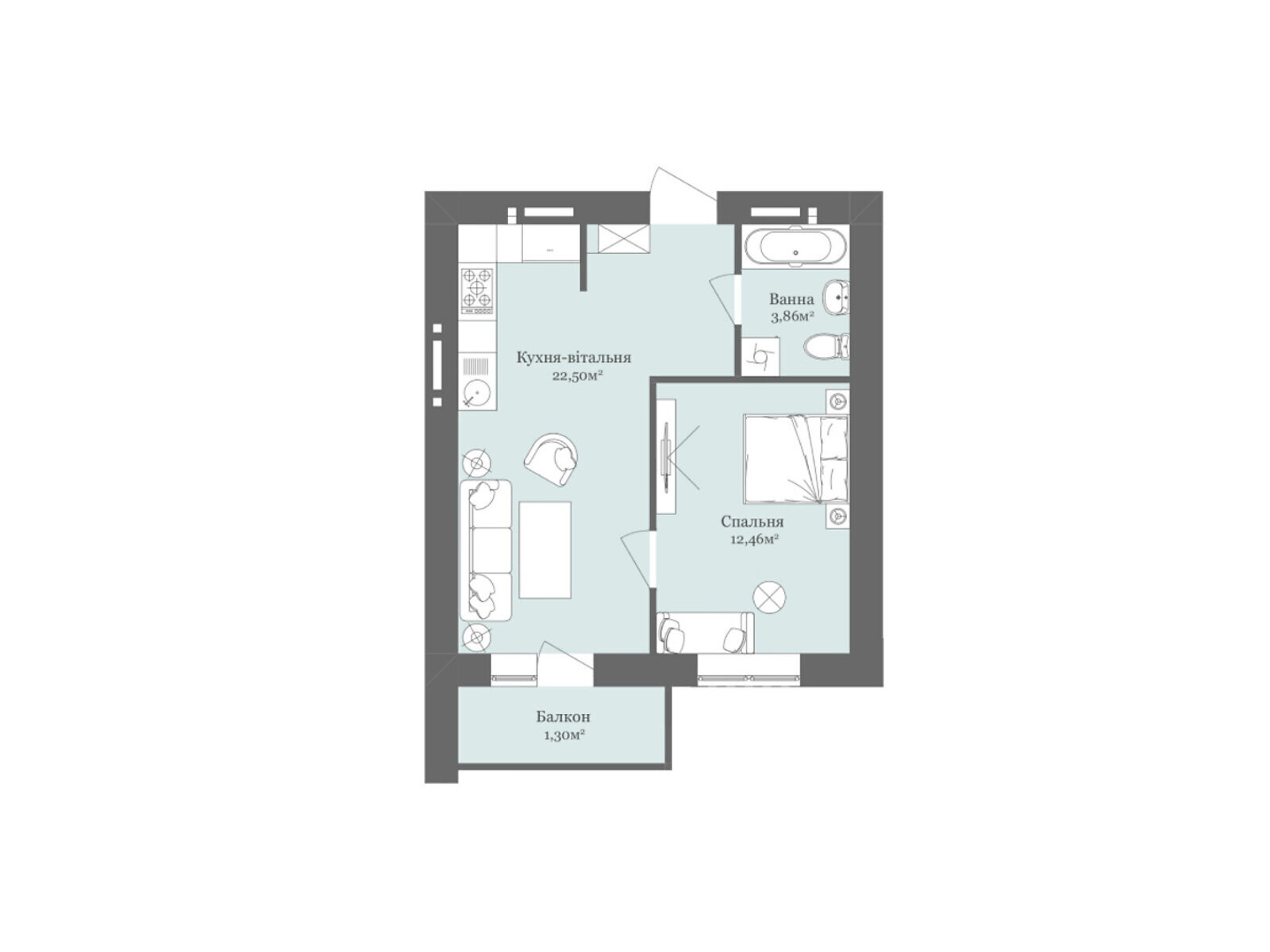 Продажа однокомнатной квартиры в Ужгороде, на ул. Тлехаса 19, район Новый фото 1