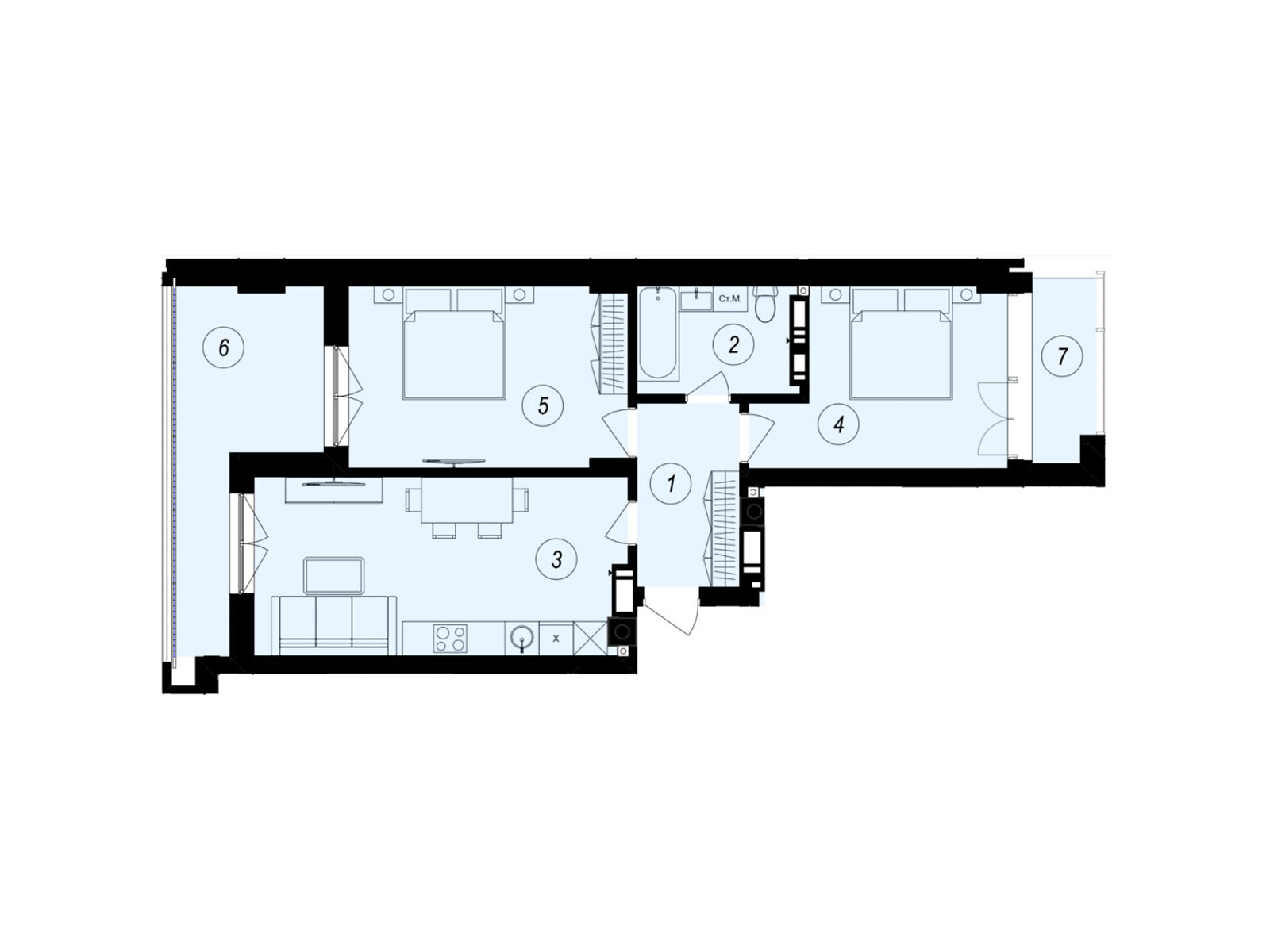 Продаж двокімнатної квартири в Ужгороді, на вул. Тлехаса 89А, фото 1