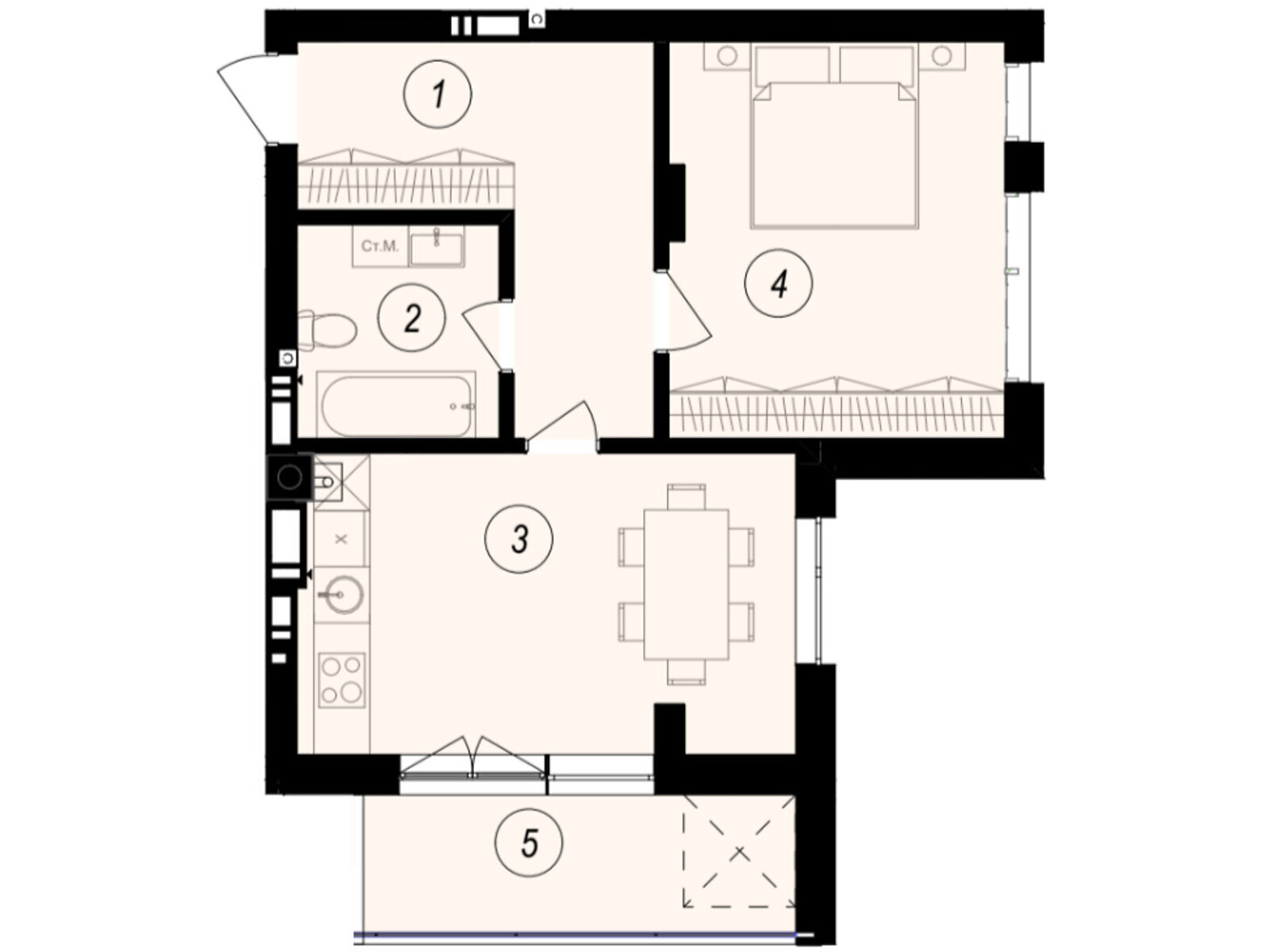 Продаж однокімнатної квартири в Ужгороді, на вул. Тлехаса 89А, фото 1