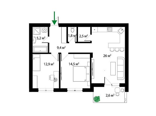 Продажа двухкомнатной квартиры в Ужгороде, на ул. Живописная 8, фото 1 Продажа двухкомнатной квартиры в Ужгороде, на ул. Живописная 8, фото 1