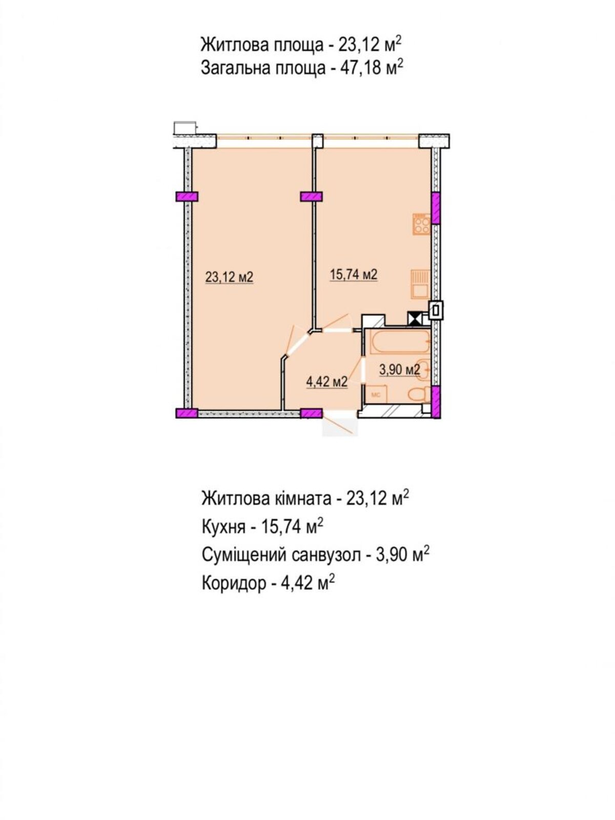 Продажа однокомнатной квартиры в Умани, на ул. Крепостная, район Умань фото 1