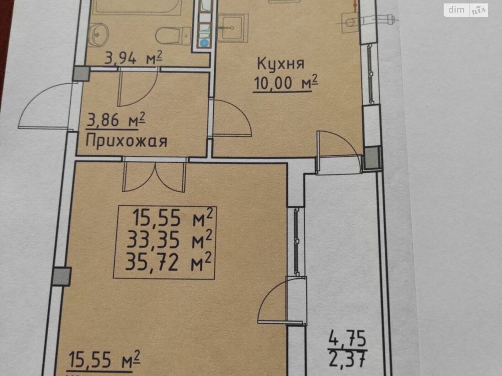 Продаж однокімнатної квартири в Великодолинському, на ЖК Мариинский 5, фото 1