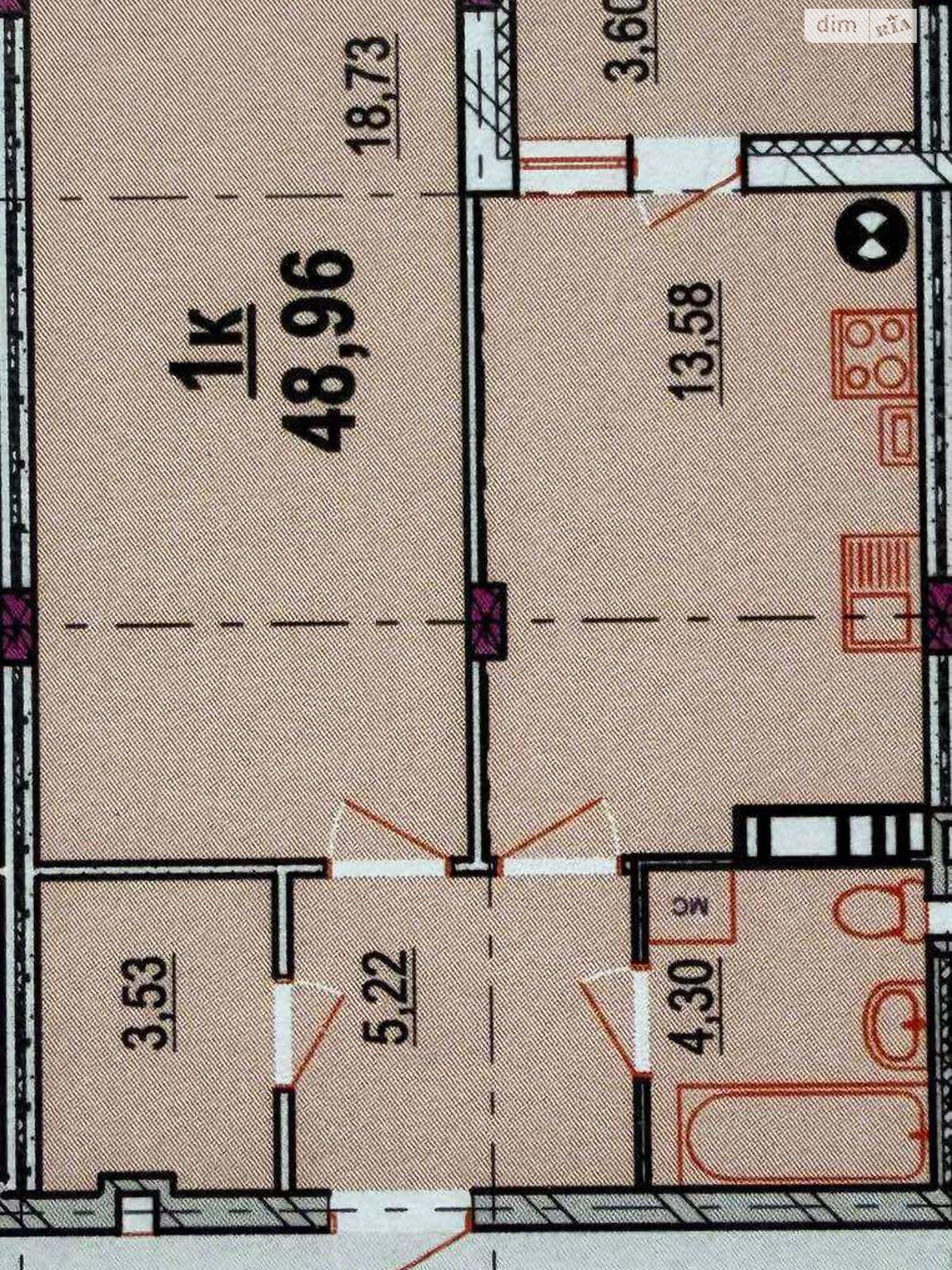 Продажа однокомнатной квартиры в Виннице, на ул. Ивана Богуна 27В, фото 1