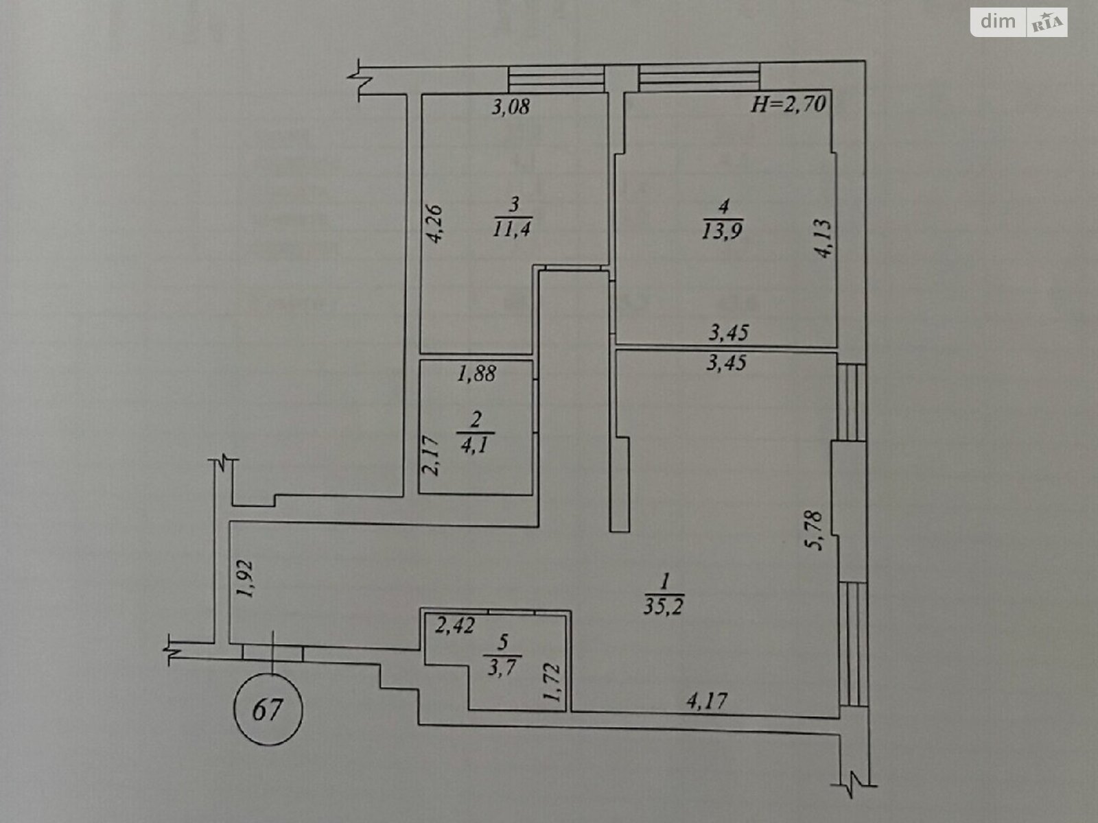 Продаж двокімнатної квартири в Вінниці, на пров. Цегельний, район Кумбари фото 1
