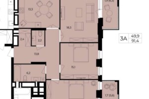 Продажа трехкомнатной квартиры в Виннице, на пер. Кирпичный 18 корпус 4, район Центр фото 2 Продажа трехкомнатной квартиры в Виннице, на пер. Кирпичный 18 корпус 4, район Центр фото 2