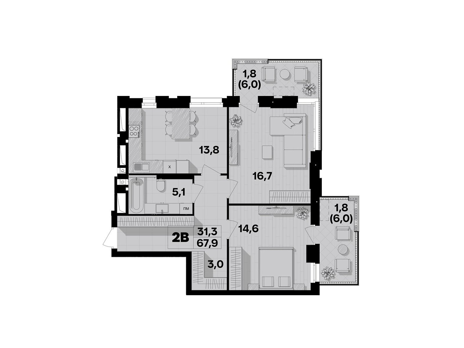 Продаж двокімнатної квартири в Вінниці, на пров. Цегельний 12, район Центр фото 1 Продаж двокімнатної квартири в Вінниці, на пров. Цегельний 12, район Центр фото 1