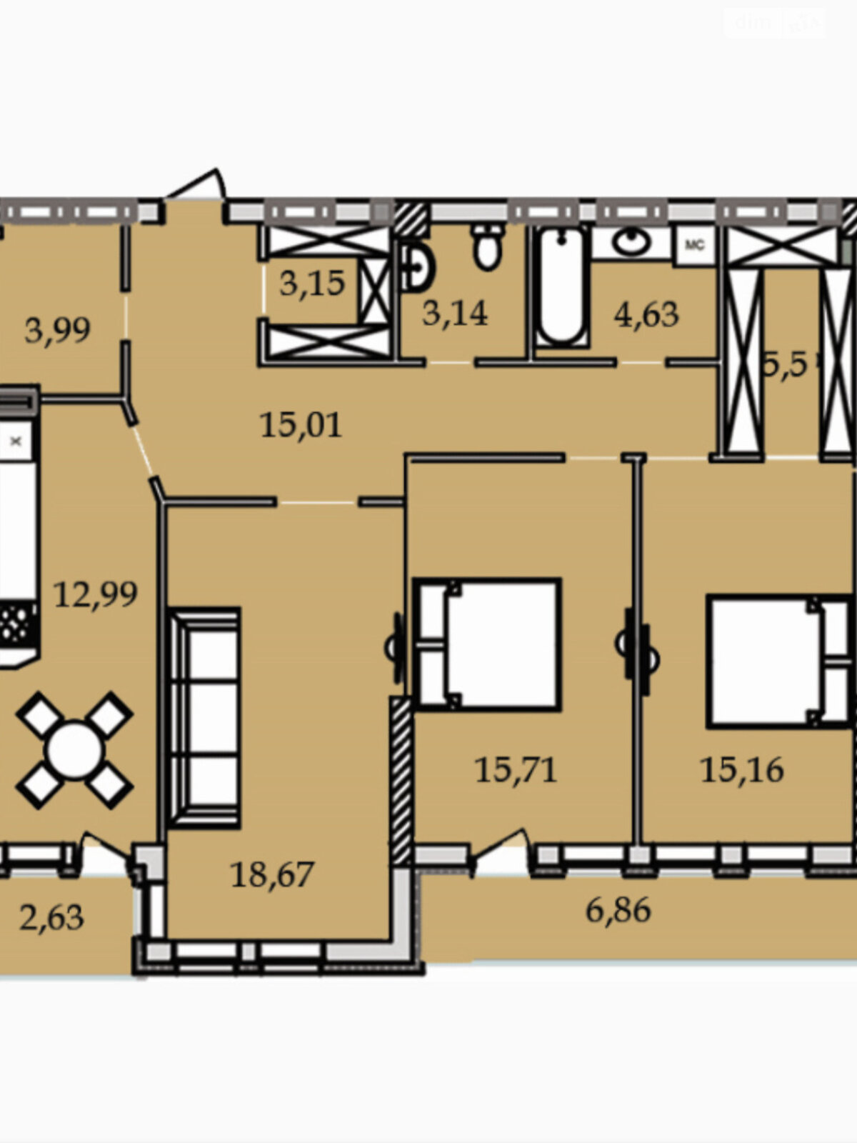 Продажа трехкомнатной квартиры в Виннице, на просп. Космонавтов 49, район Вишенка фото 1