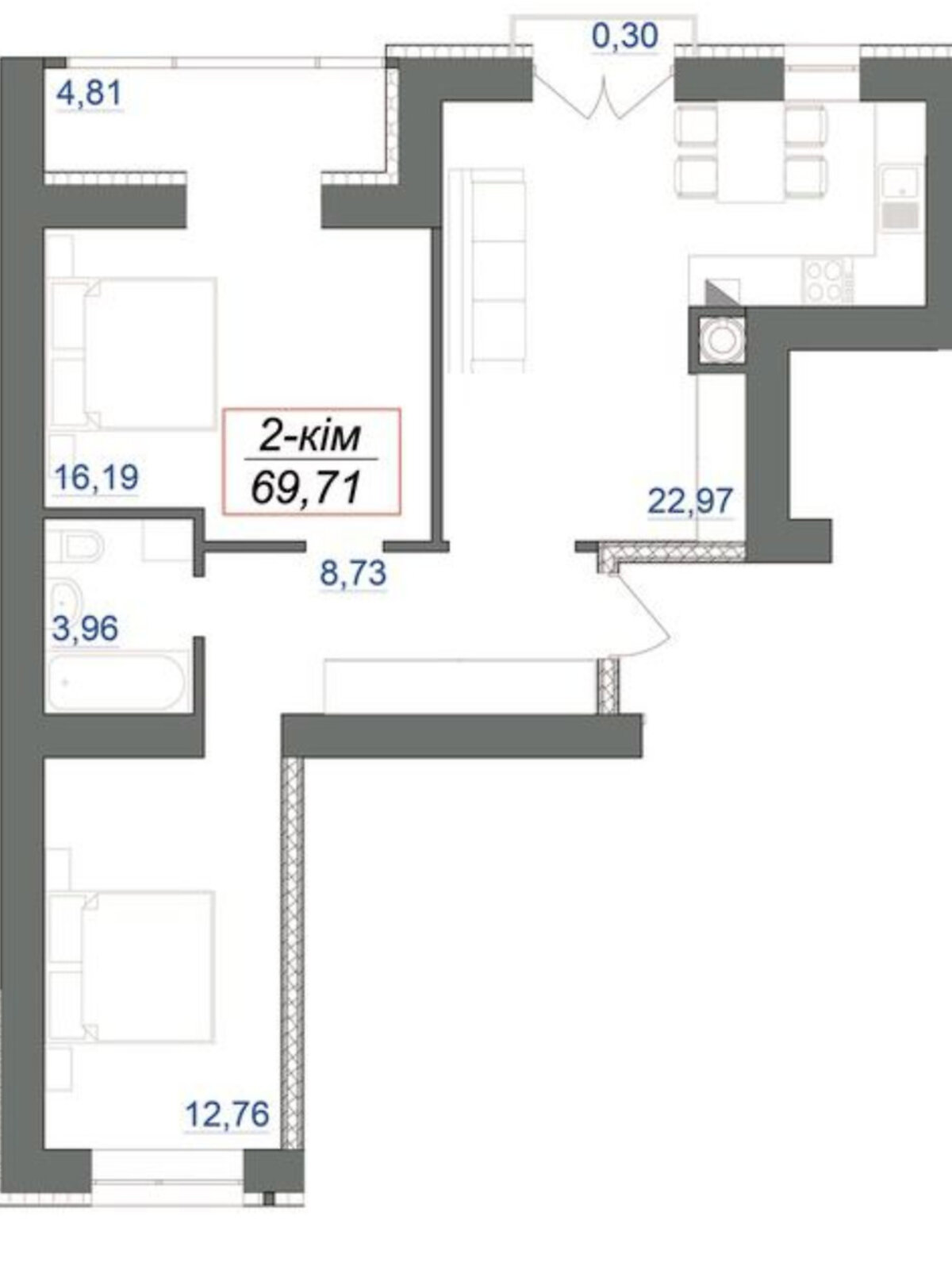 Продажа двухкомнатной квартиры в Волчинце, на пер. Ключный, кв. 145, фото 1 Продажа двухкомнатной квартиры в Волчинце, на пер. Ключный, кв. 145, фото 1