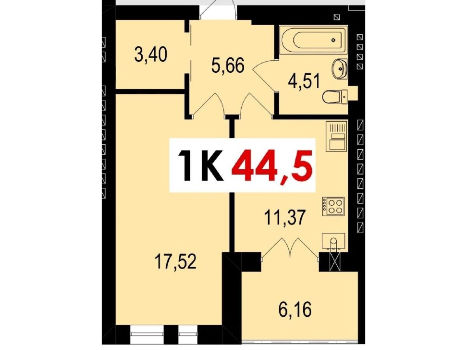 Продажа однокомнатной квартиры в Волчинце, на ул. Тараса Шевченко, фото 1