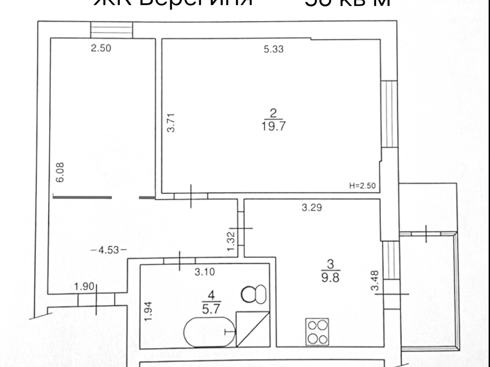 Продаж двокімнатної квартири в Вишгороді, на вул. Набережна 6Г, фото 1