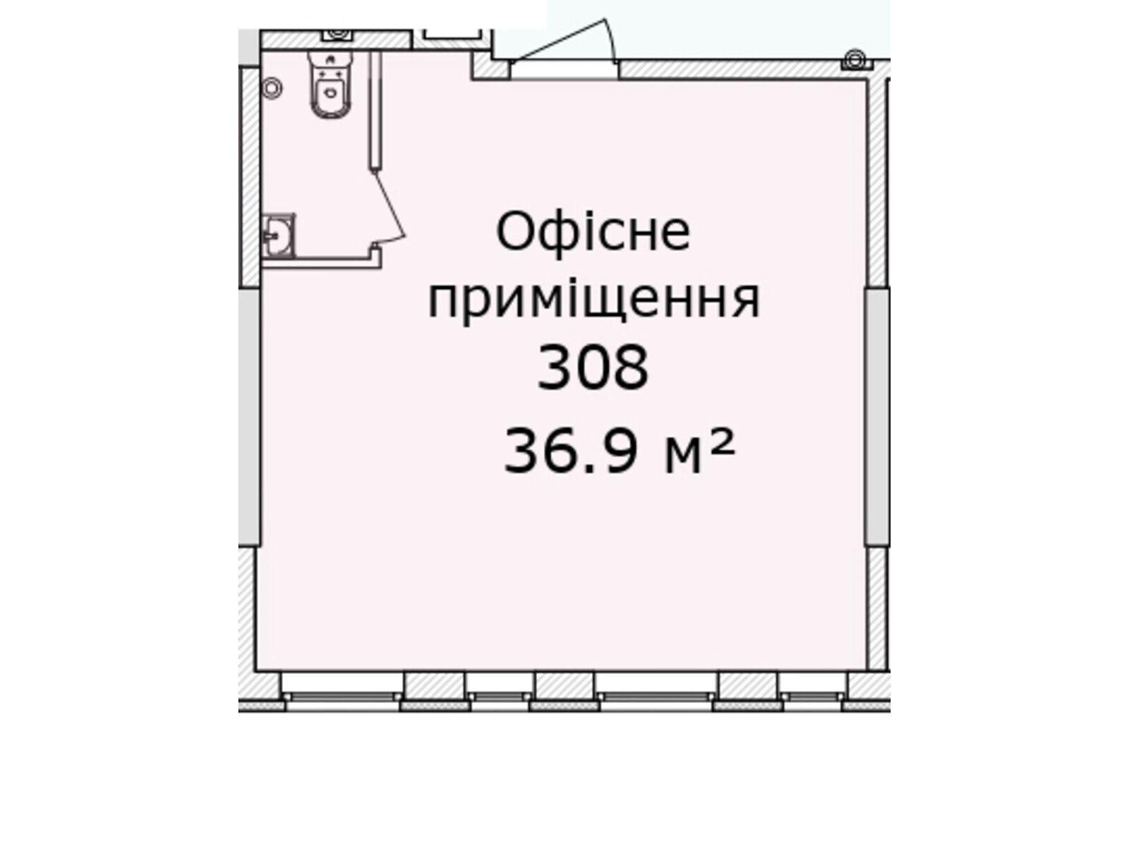 Офисное помещение на 36.9 кв.м. в Днепре фото 1