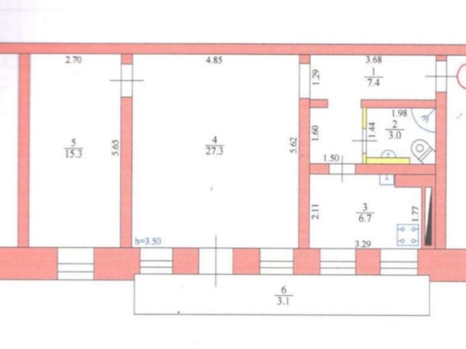 Офісне приміщення на 62.8 кв.м. в Дніпрі фото 1