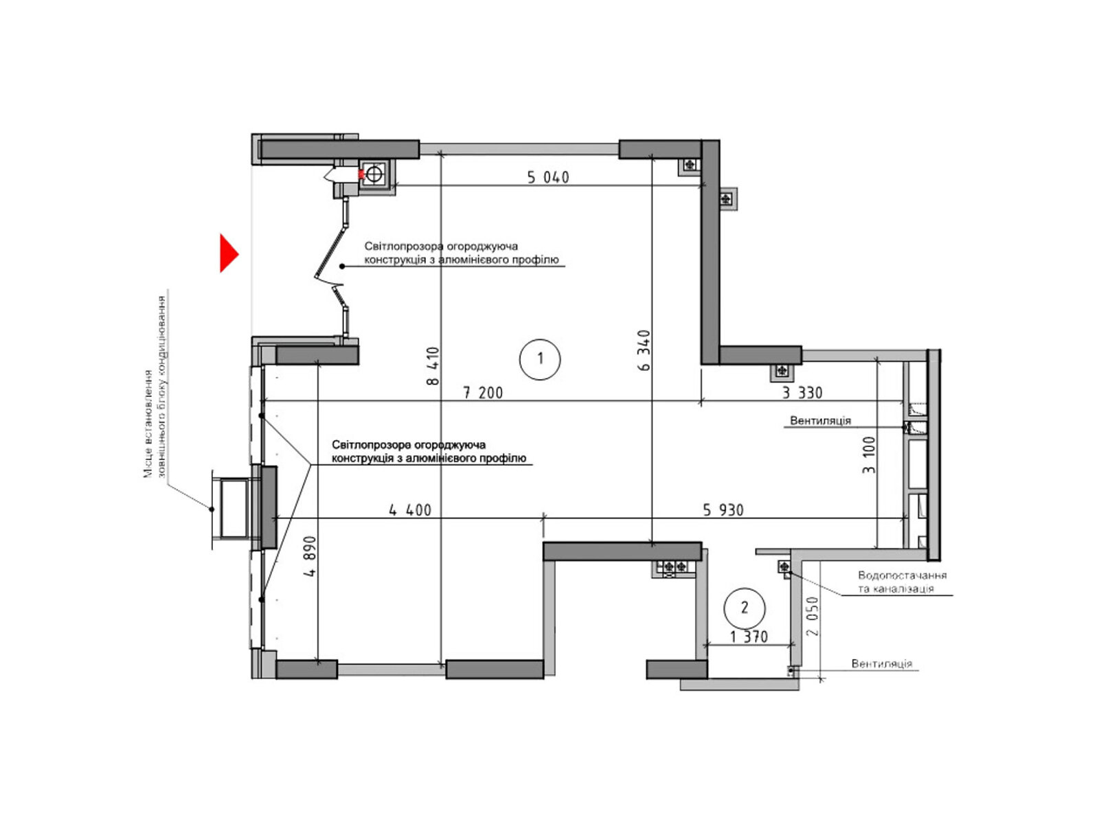 Офісне приміщення на 62.2 кв.м. в Гатне фото 1 Офісне приміщення на 62.2 кв.м. в Гатне фото 1
