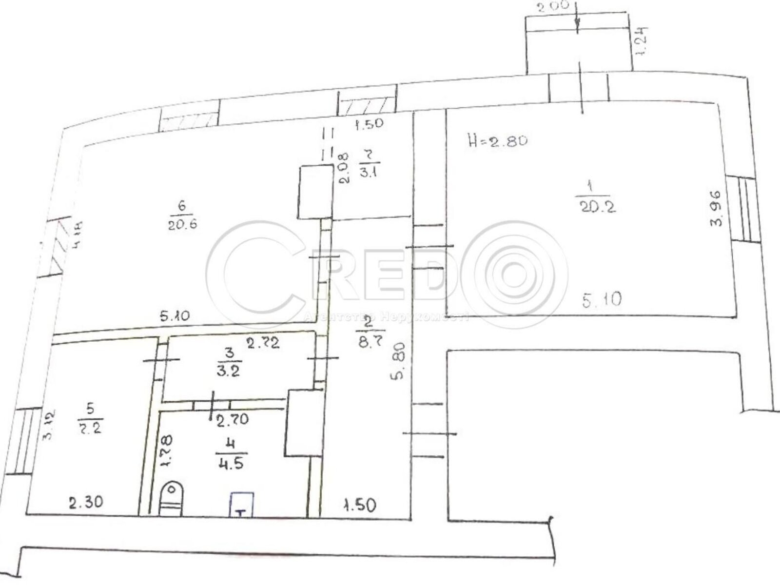 Офисное помещение на 67.5 кв.м. в Кривом Роге фото 1