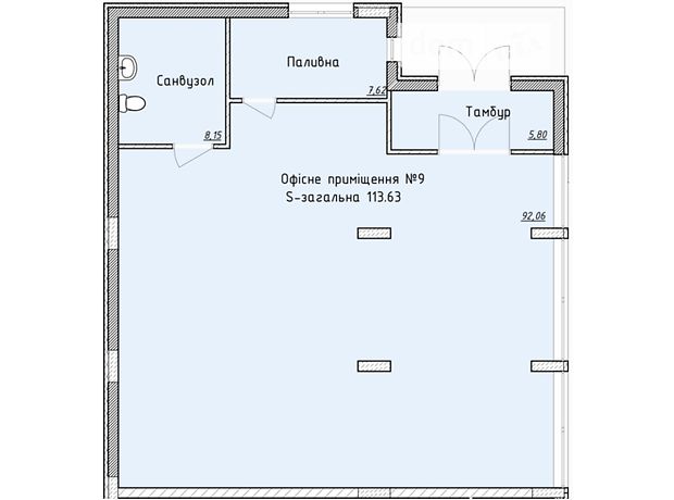Офисное помещение на 112 кв.м. в нежилом помещении в жилом доме в Львове фото 1