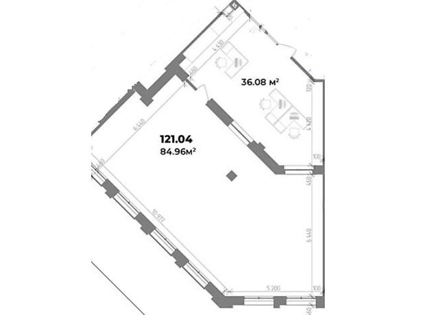 Офисное помещение на 121.04 кв.м. в нежилом помещении в жилом доме в Полтаве фото 1