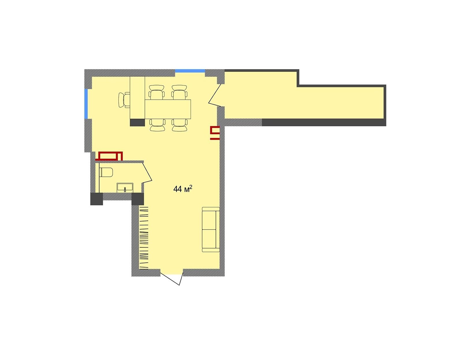 Офисное помещение на 44 кв.м. в Тернополе фото 1