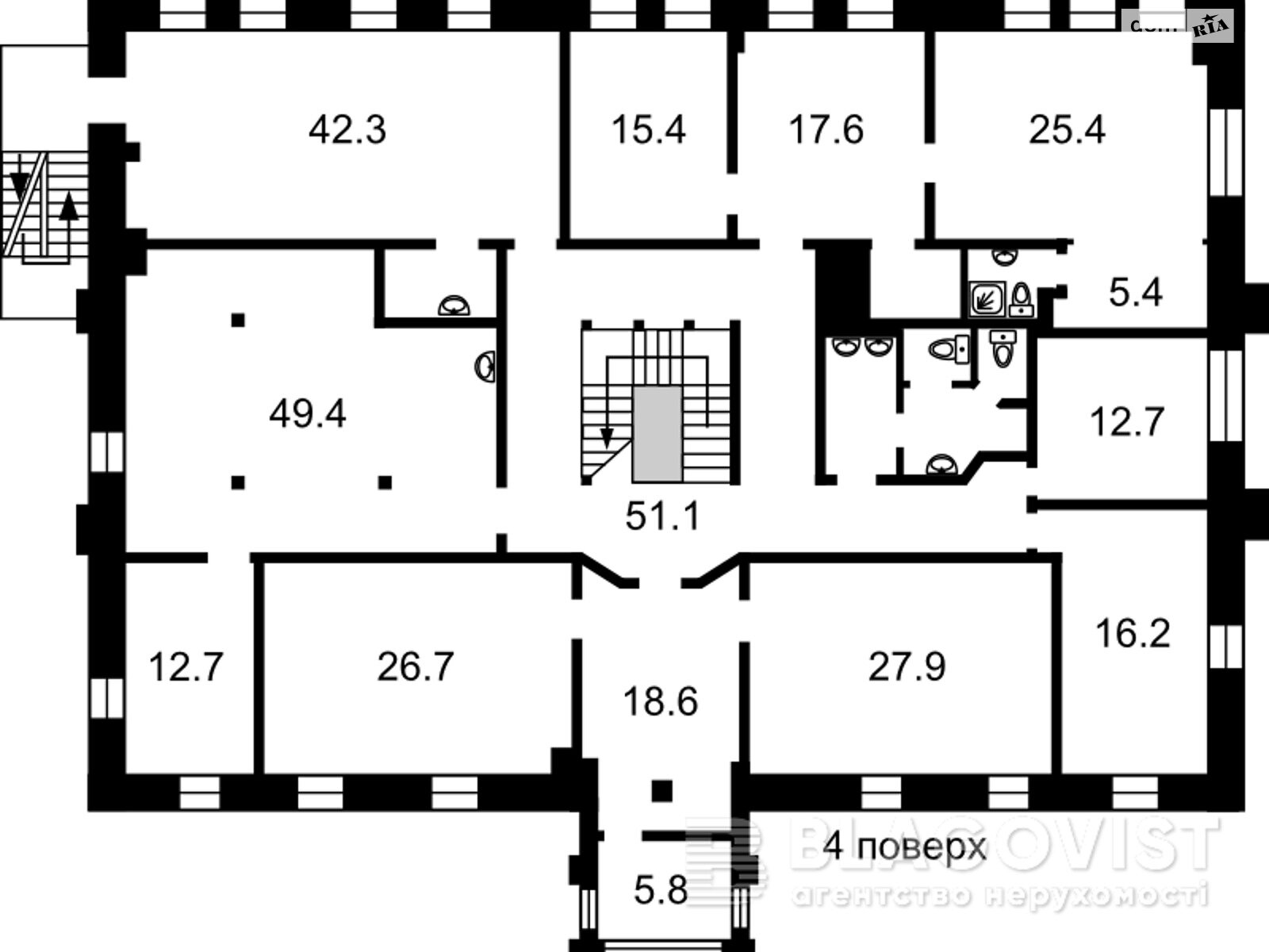 Офисное помещение на 1780 кв.м. в Киеве фото 1