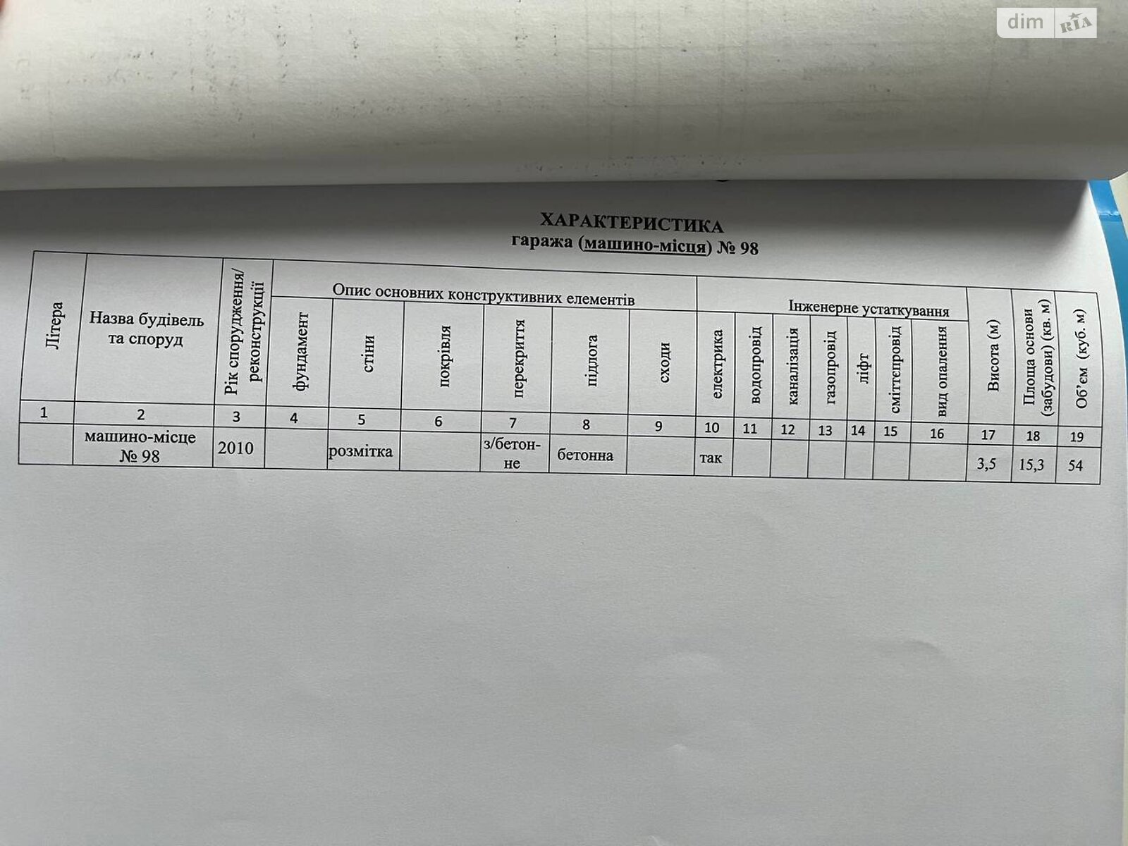 Місце в підземному паркінгу під легкове авто в Чайках, площа 15.3 кв.м. фото 1