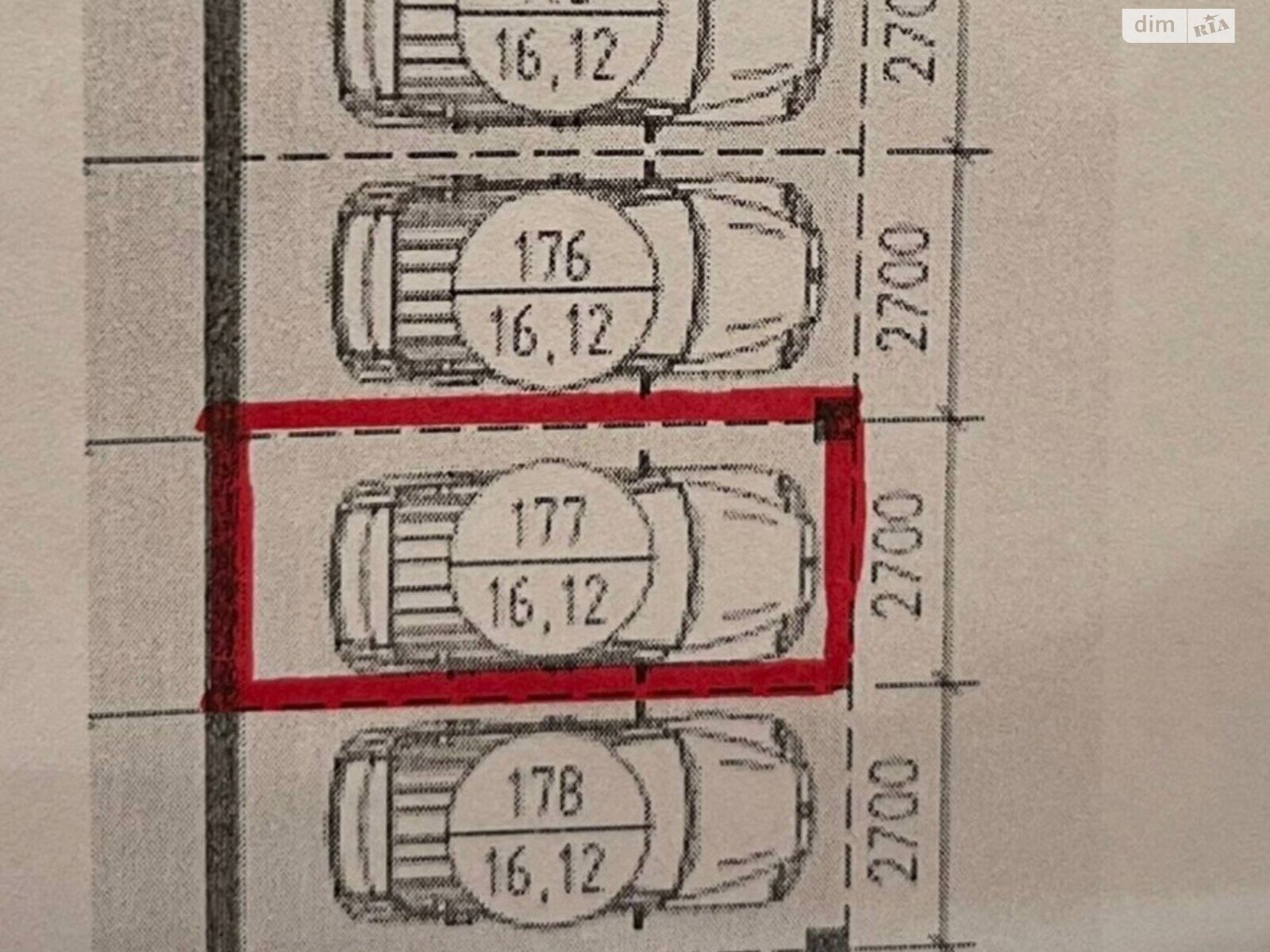 Место в подземном паркинге под легковое авто в Днепре, площадь 16.12 кв.м. фото 1