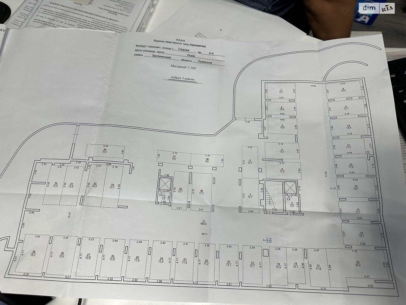 Місце в підземному паркінгу під легкове авто в Львові, площа 22 кв.м. фото 1