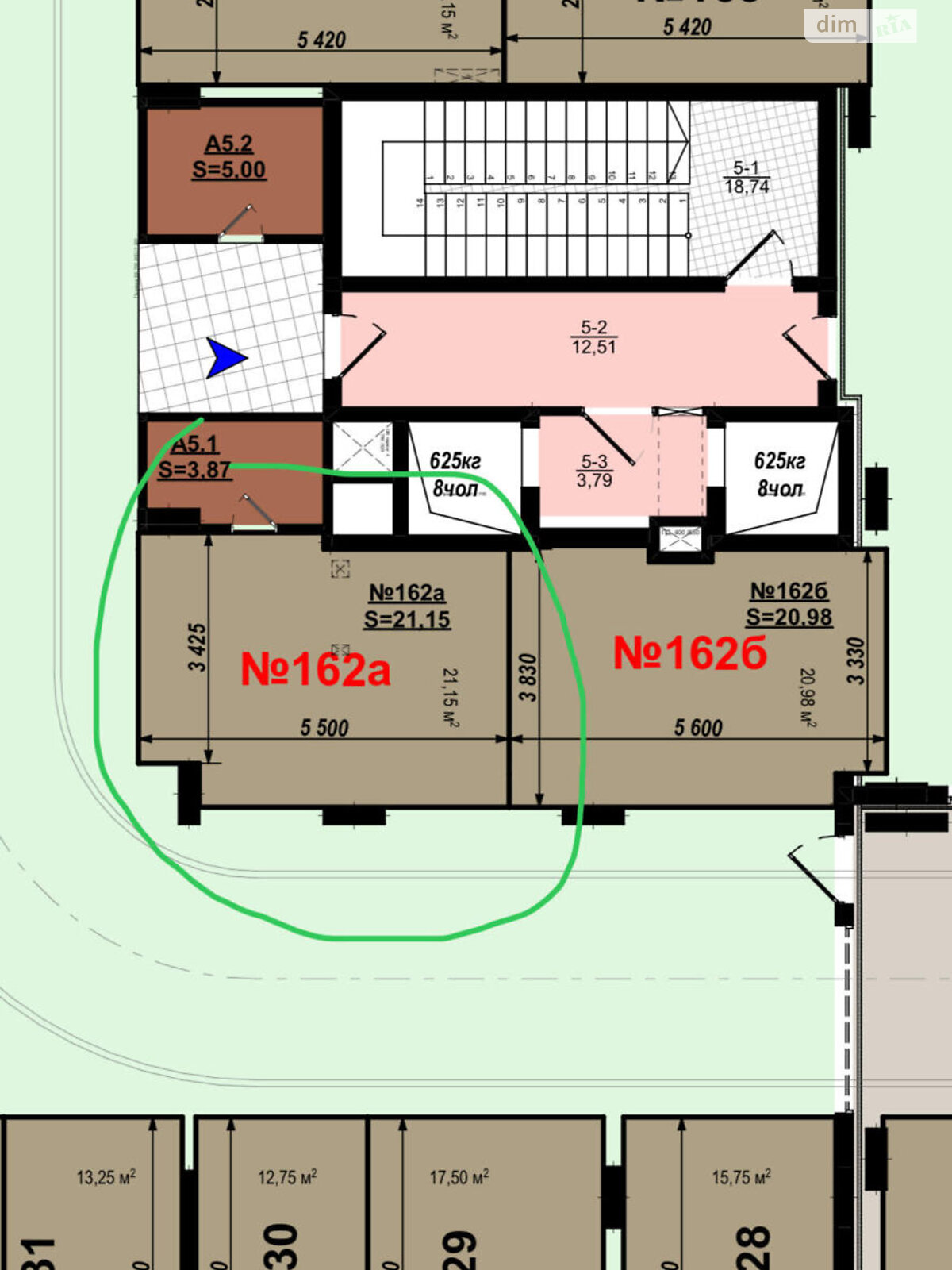 Место в подземном паркинге универсальный в Львове, площадь 17.5 кв.м. фото 1