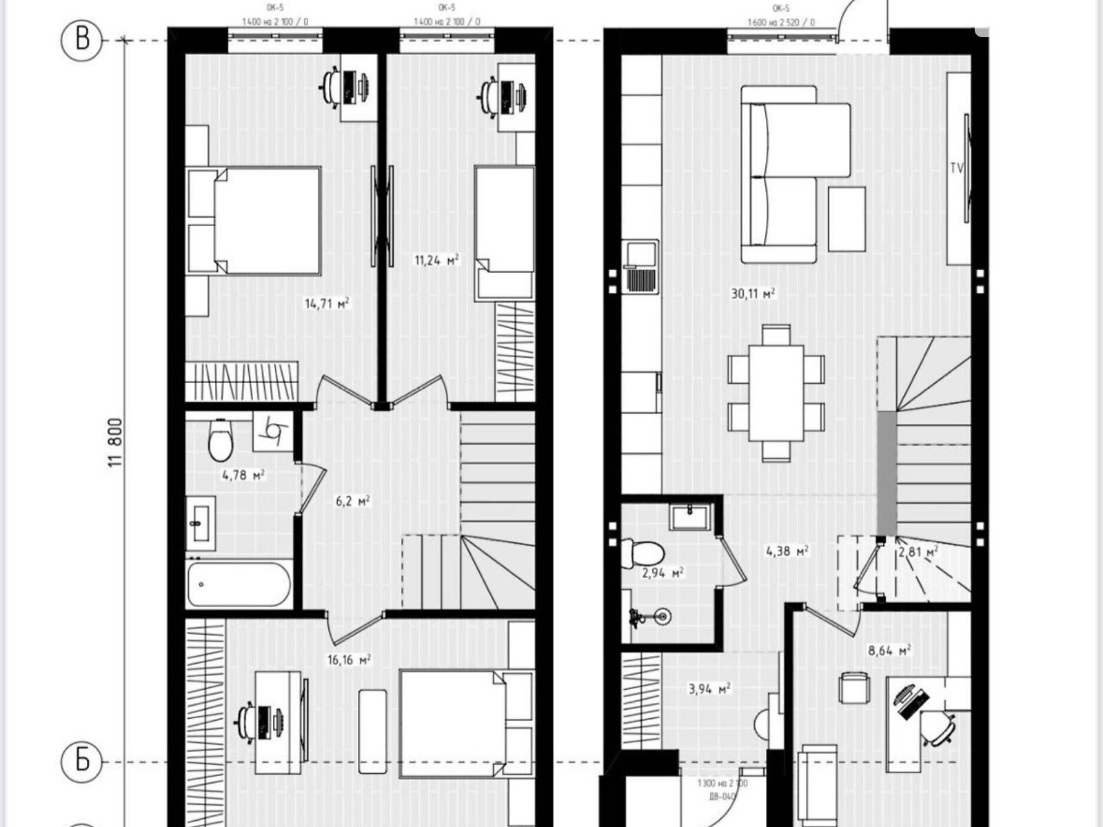 двоповерховий таунхаус, 110 кв. м, цегла. Продаж в Бучі, район Буча фото 1 двоповерховий таунхаус, 110 кв. м, цегла. Продаж в Бучі, район Буча фото 1