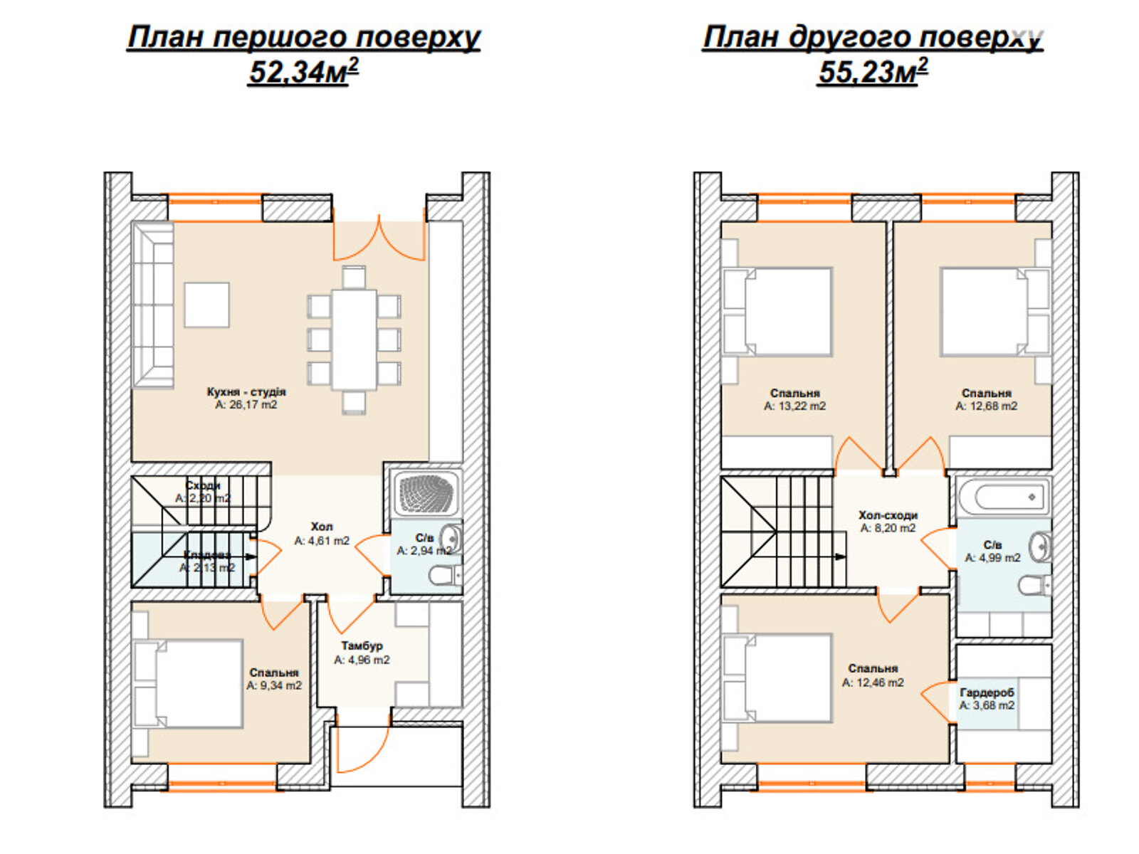 двухэтажный таунхаус, 107 кв. м, кирпич. Продажа в Буче район Буча фото 1