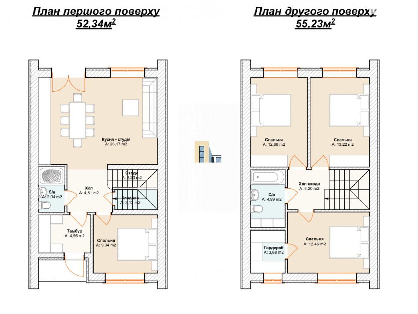 двухэтажный таунхаус, 104 кв. м, кирпич. Продажа в Буче фото 1 двухэтажный таунхаус, 104 кв. м, кирпич. Продажа в Буче фото 1