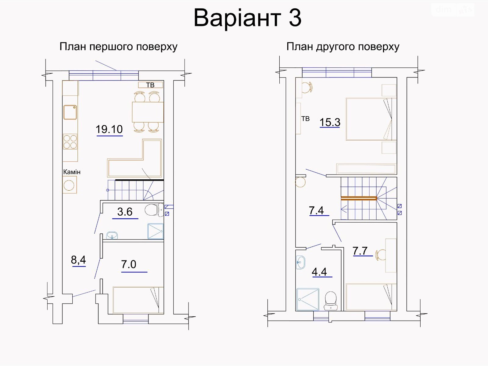 двоповерховий таунхаус, 76 кв. м, кирпич. Продаж у Черкасах фото 1