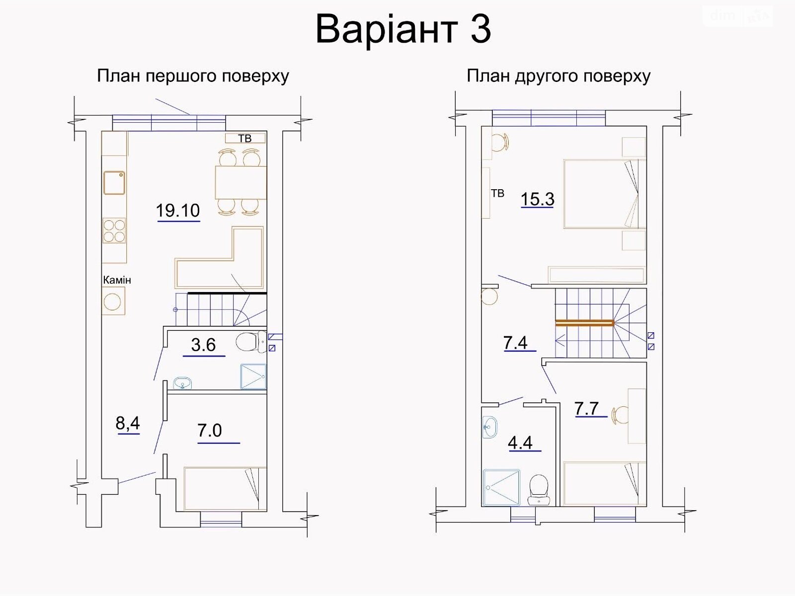 двухэтажный таунхаус, 76 кв. м, кирпич. Продажа в Черкассах фото 1