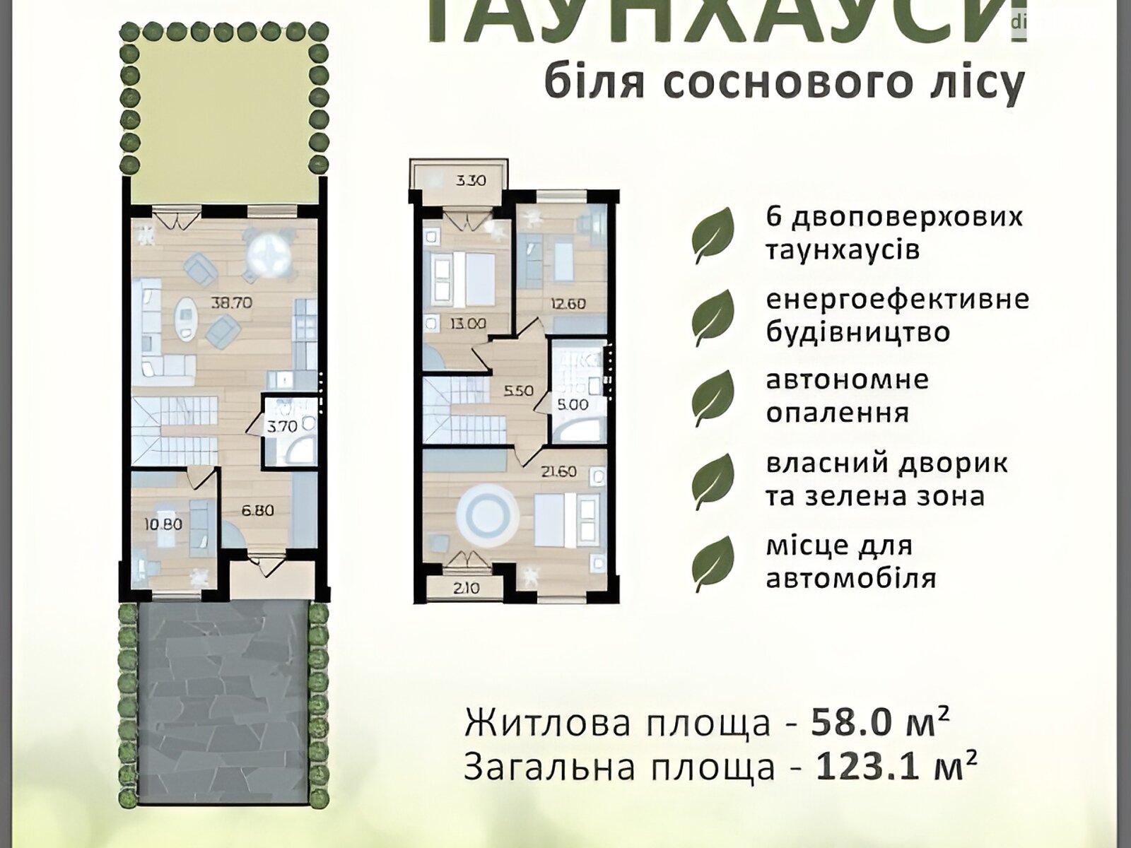 двоповерховий таунхаус, 123.1 кв. м, керамический блок. Продаж у Гостомелі фото 1 двоповерховий таунхаус, 123.1 кв. м, керамический блок. Продаж у Гостомелі фото 1