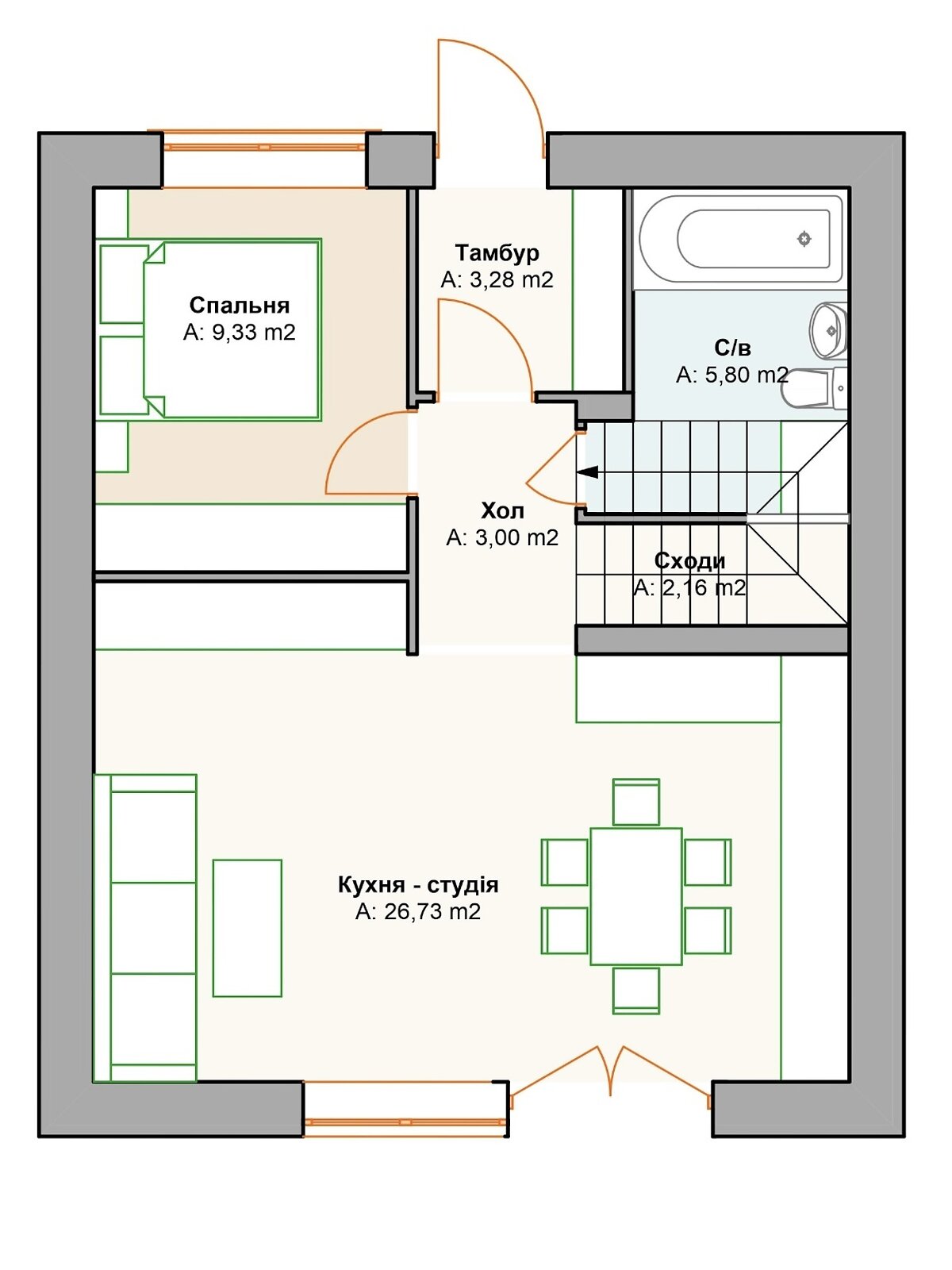 двухэтажный таунхаус, 100 кв. м, кирпич. Продажа в Ирпене район Ирпень фото 1