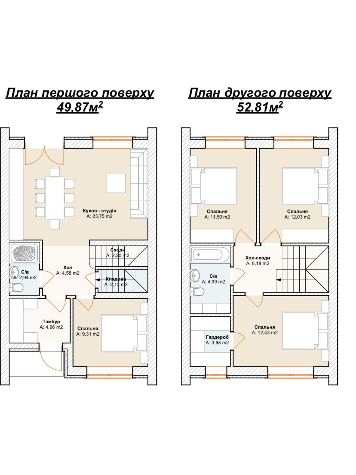 двоповерховий таунхаус, 103 кв. м, керамический блок. Продаж в Ірпені, район Ірпінь фото 1