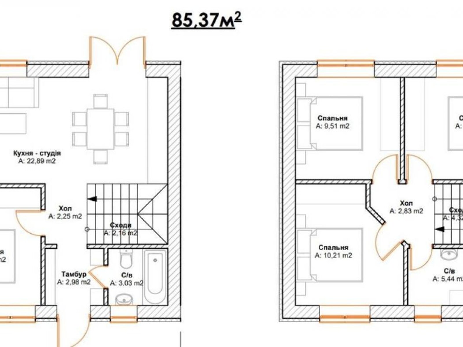 двоповерховий таунхаус, 86 кв. м, кирпич. Продаж у Ірпені фото 1