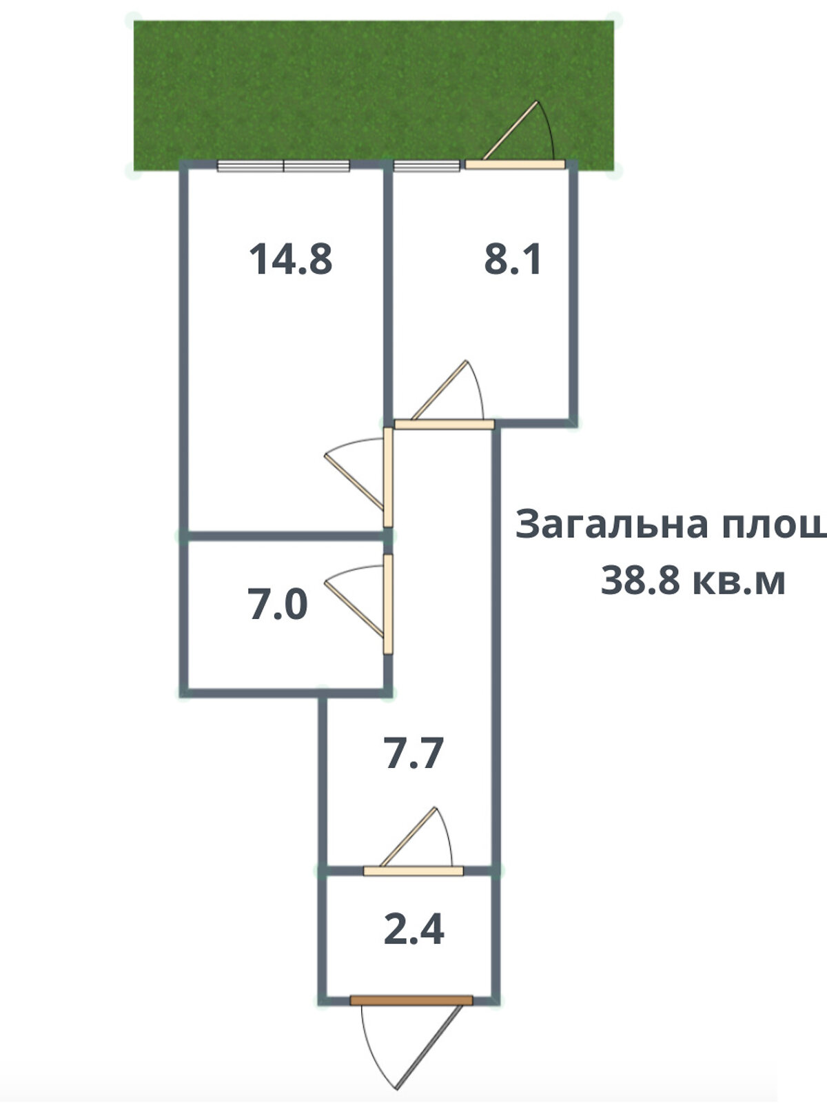 одноповерховий таунхаус, 38.8 кв. м, цегла. Продаж у Києві фото 1