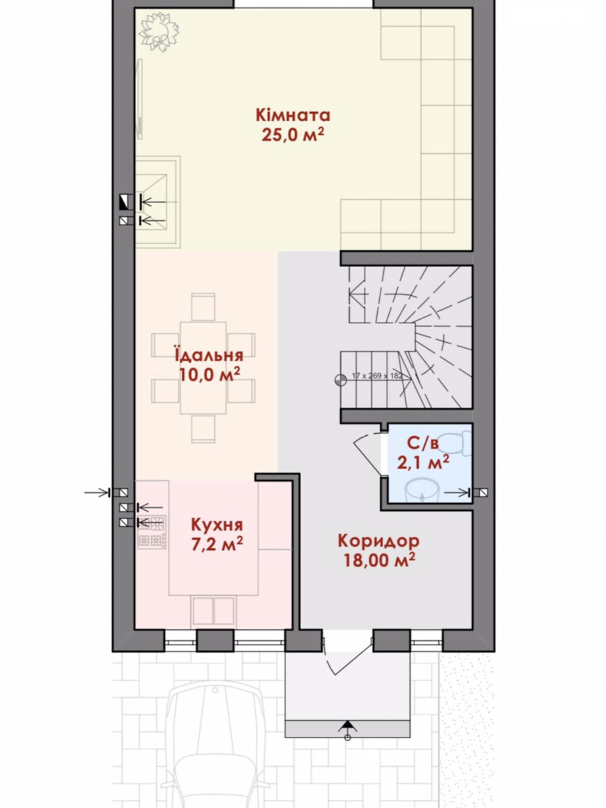 двухэтажный таунхаус, 125 кв. м, кирпич. Продажа в Криховцах фото 1