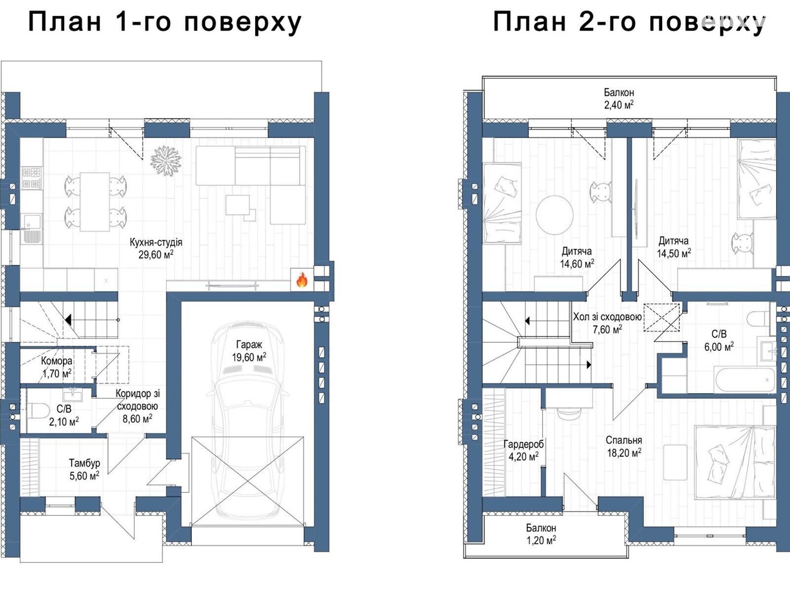 двухэтажный таунхаус, 136 кв. м, кирпич. Продажа в Криховцах фото 1