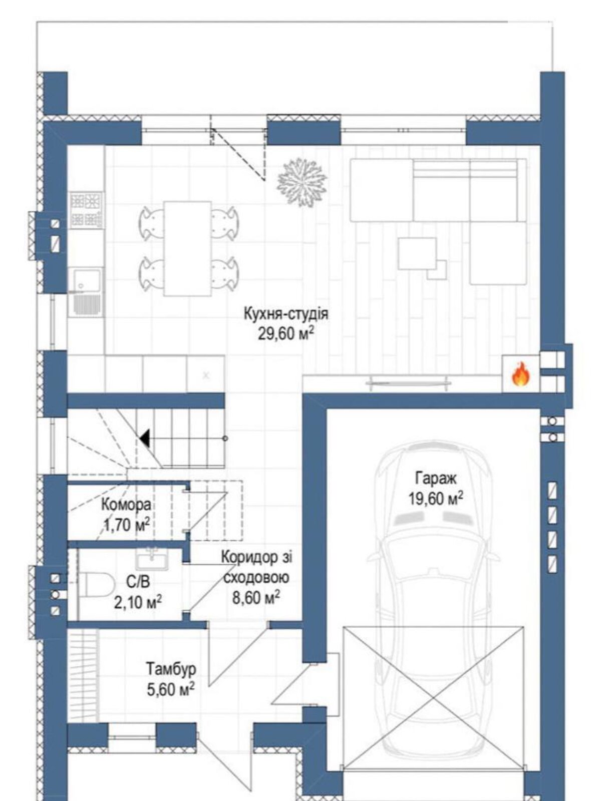 двухэтажный таунхаус, 135.9 кв. м, кирпич. Продажа в Криховцах фото 1