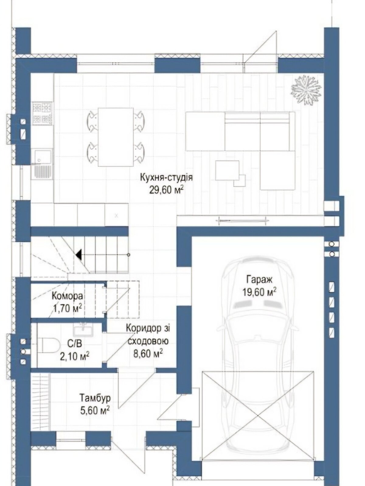 двухэтажный таунхаус, 136 кв. м, кирпич. Продажа в Криховцах фото 1