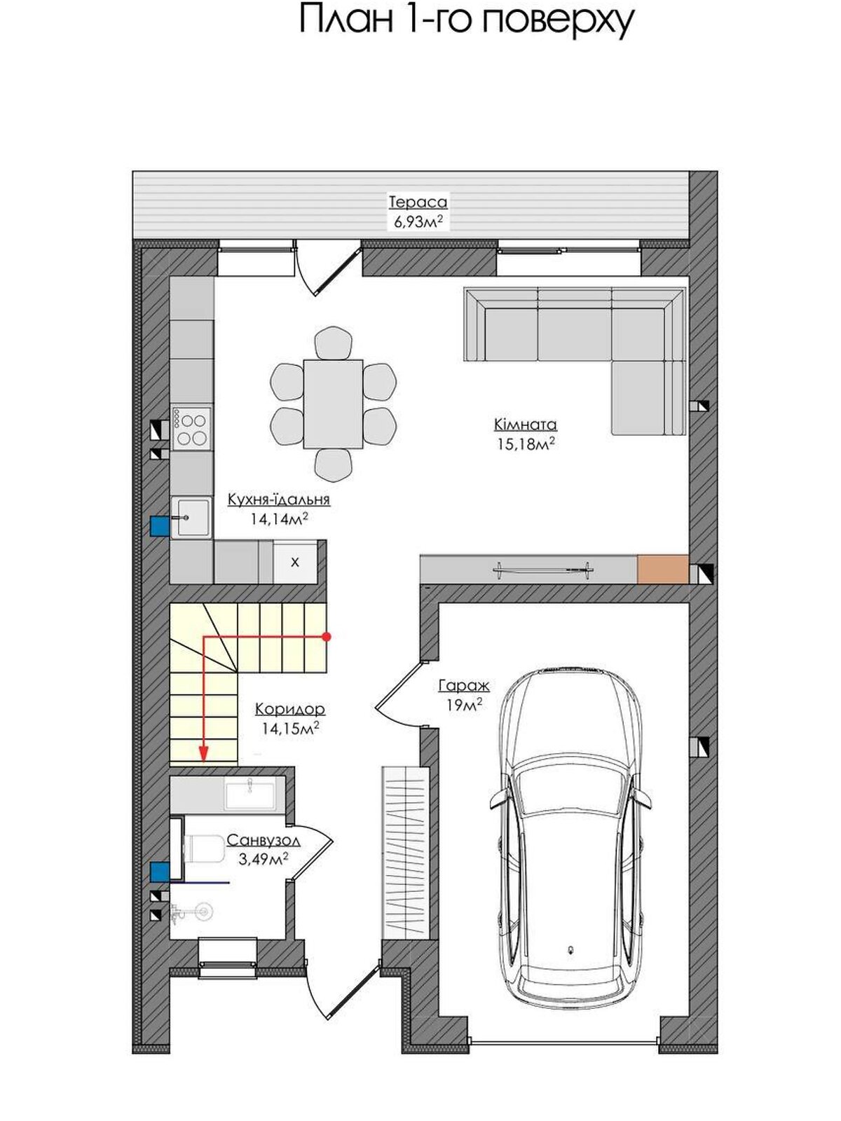 двоповерховий таунхаус, 135 кв. м, цегла. Продаж у Крихівцях фото 1