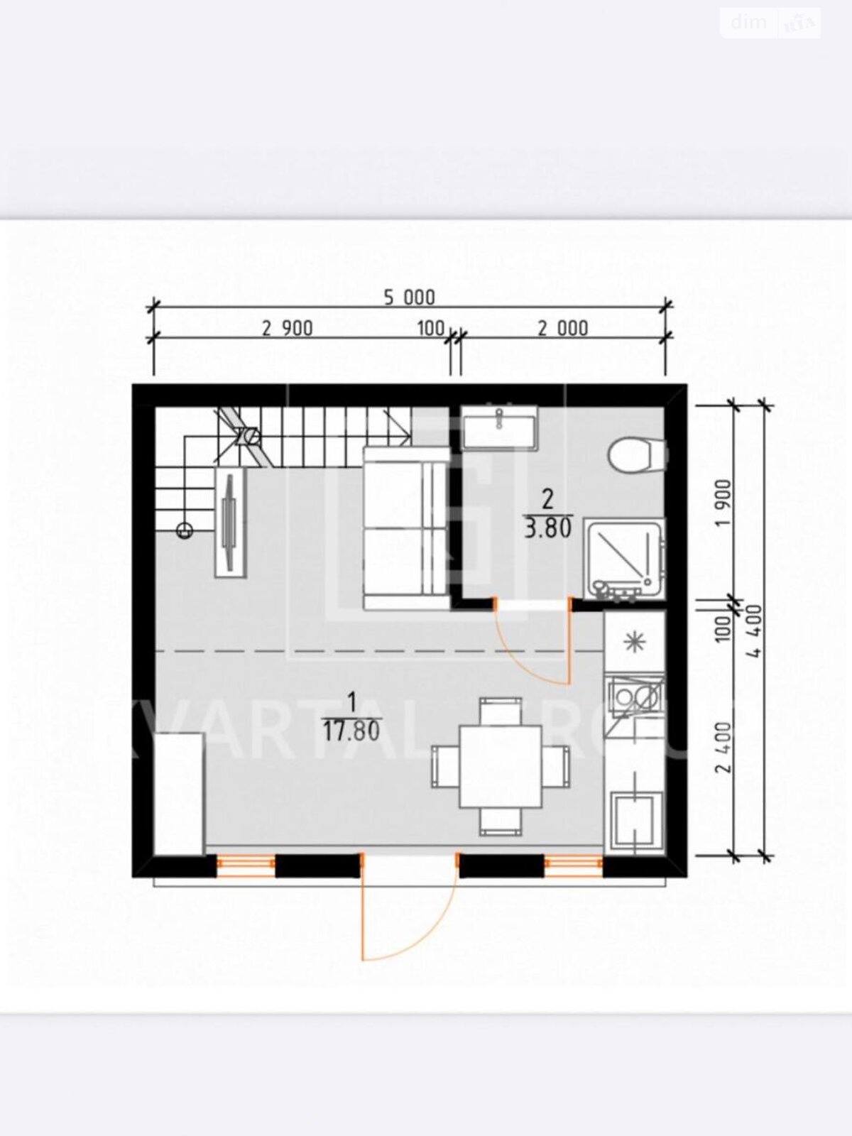 одноэтажный таунхаус, 34 кв. м, газобетон. Продажа в Михайловке-Рубежовке фото 1 одноэтажный таунхаус, 34 кв. м, газобетон. Продажа в Михайловке-Рубежовке фото 1